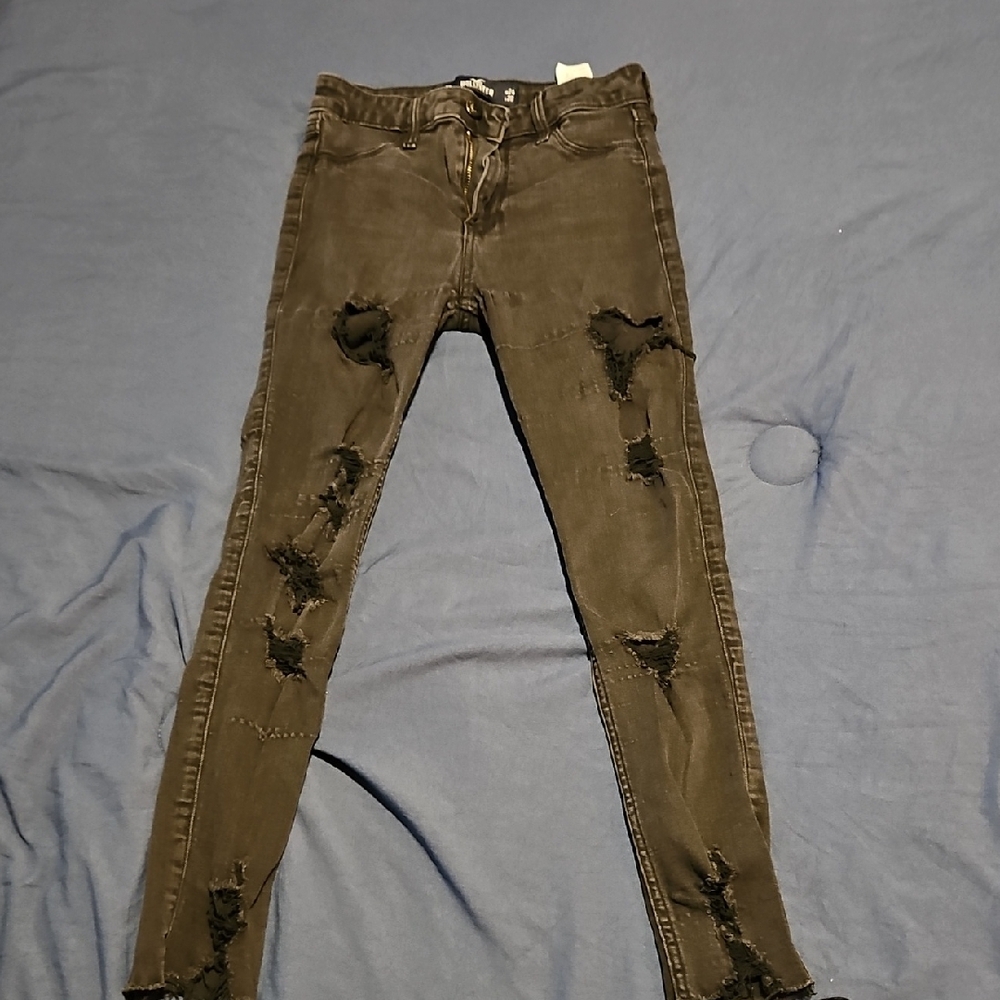 Hollister Black Skinny Distressed Jeans